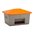 Streugutbehälter GFK, 700 L, grau-orange mit Entnahmeöffnung